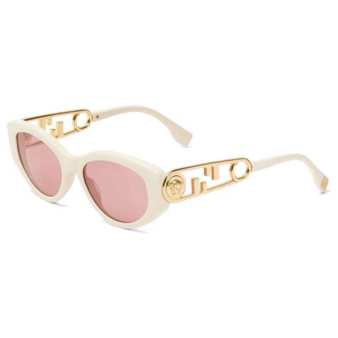 fendi white sunglasses|fendi sunglasses women white.